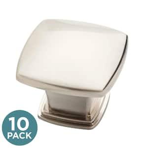 Soft Square 1-1/5 in. (30 mm) Satin Nickel Cabinet Knobs (10-Pack)