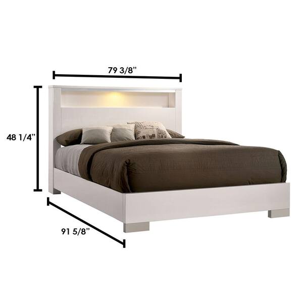 Malte in White Eastern King Adjustable Panel Headboard Bed
