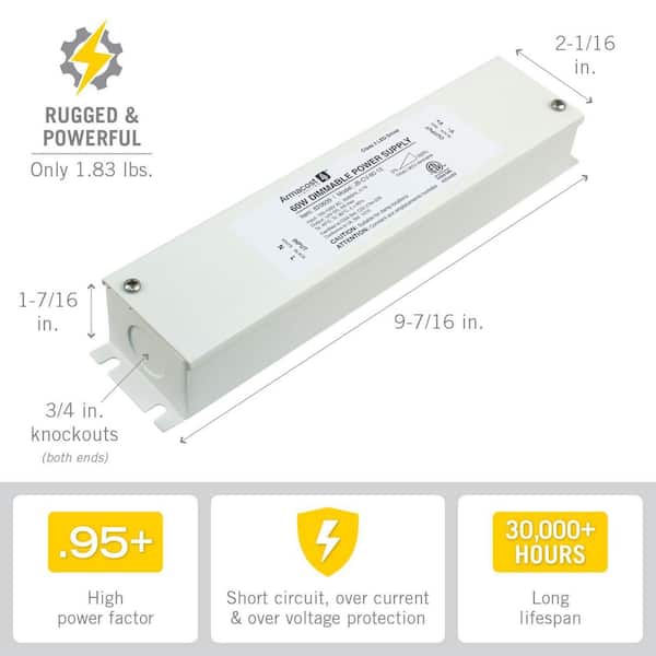 Armacost Lighting 60W Dimmable LED Power Supply with Enclosure 12V 820609