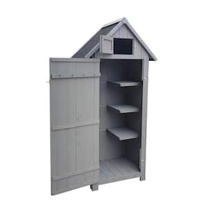 3 ft. W x 2 ft. D Wood Shed with Lockable Door and Latches (6 sq. ft.)