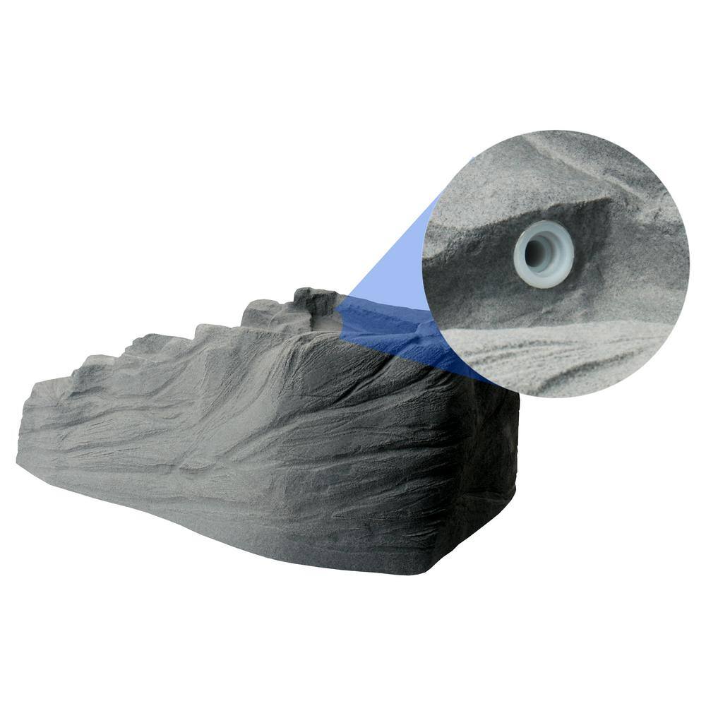 Gray Polyethylene Outdoor Waterfall Rock Feature