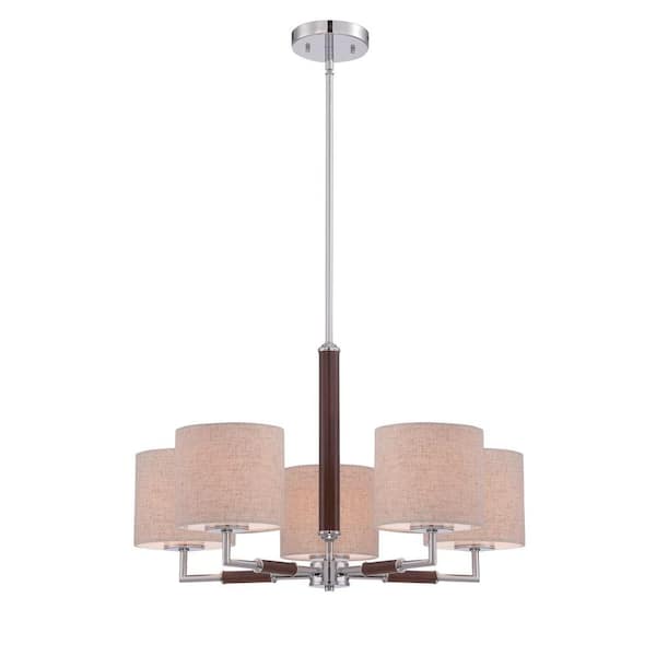 World Imports Jones Collection 5-Light Chrome Pendant