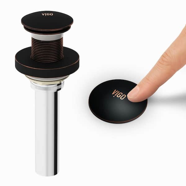 Vessel Bathroom Sink Pop-Up Drain and Mounting Ring in Antique Rubbed Bronze