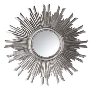 Medium Round Gold Contemporary Mirror (35.5 in. H x 2 in. W)