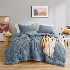 Kyla 3-Piece Blue Microfiber King/Cal King Comforter Set