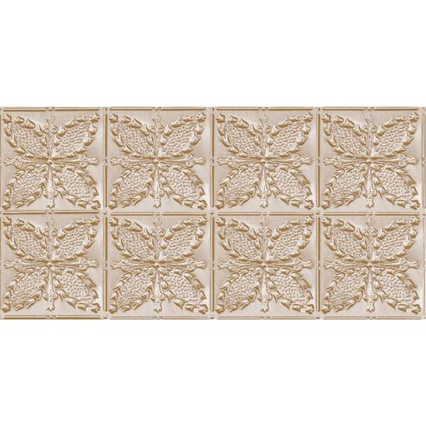 Shanko 2 ft. x 4 ft. Glue Up or Nail Up Tin Ceiling Tile in Satin Brass (24 sq. ft./case)