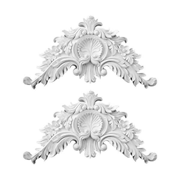 American Pro Decor 1-3/4 in. x 16-1/2 in. x 8-3/4 in. High Density Polyurethane Applique Moulding (2-Pack)
