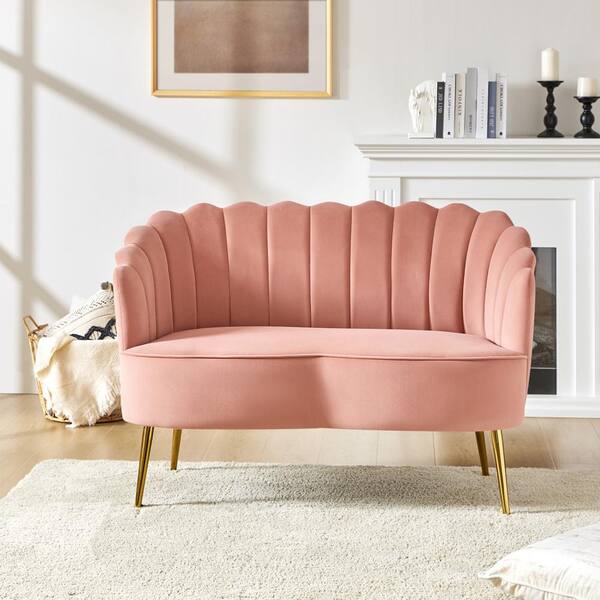 Blush velvet loveseat sales