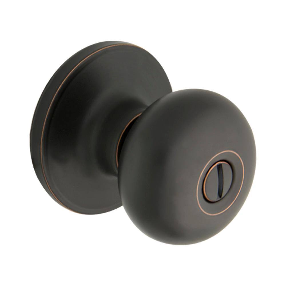 Round Matte Black Bed/Bath Door Knob