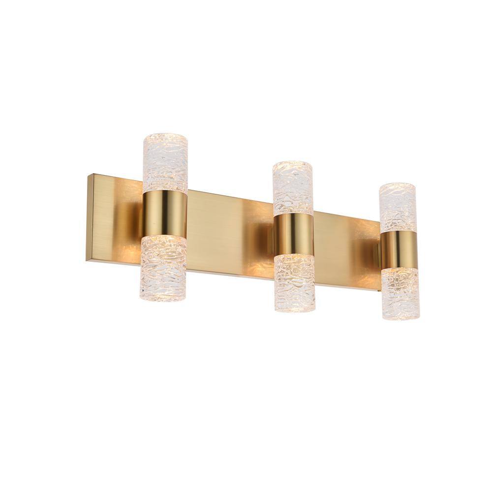 Vega Gold and Clear Glass 6-Light LED Wall Sconce