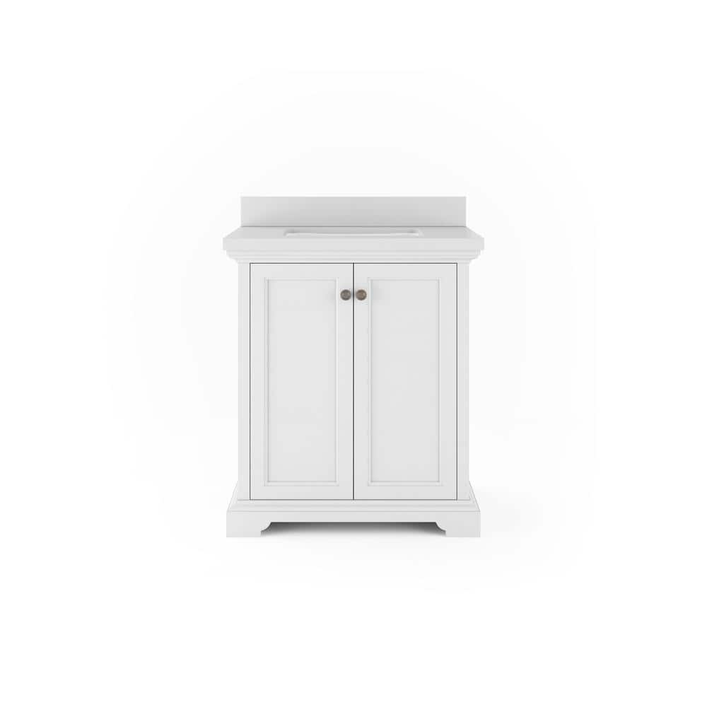 Thomasville Portage Peak 30 in. W x 20 in. D Bath Vanity in White with
