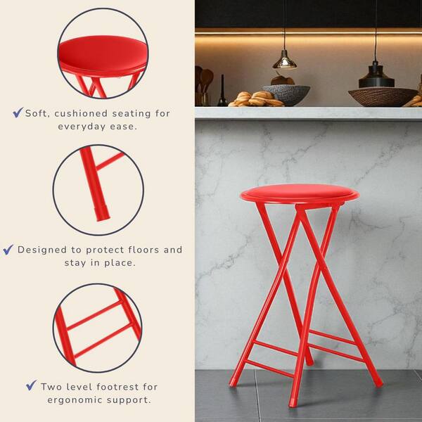 Lavish Home Backless 24 in. Portable Bar Stool with 225 lb