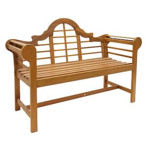 4 ft. Natural Oil Finish Wooden Indoor/Outdoor Lutyens Bench, Home Patio Garden Deck Seating