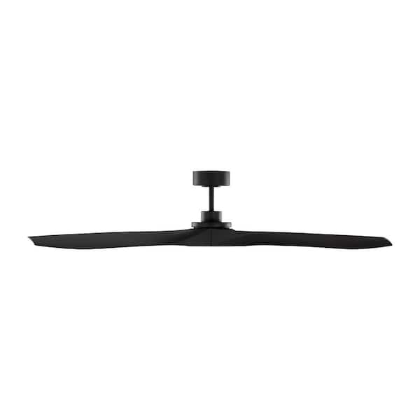 Generation Lighting - Collins Coastal 60 in. Smart Home Matte Black Wet Rated Ceiling Fan with White Black, DC Motor and Remote