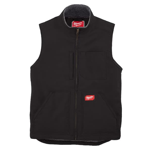 Milwaukee Men's Large Black Heavy-Duty Sherpa-Lined Vest with 5