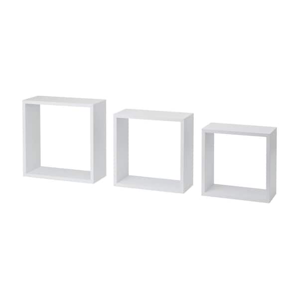 Dolle FRAME Set 11.8 in. x 11.8 in. x 4.6 in. White MDF Decorative Wall Shelf with Brackets