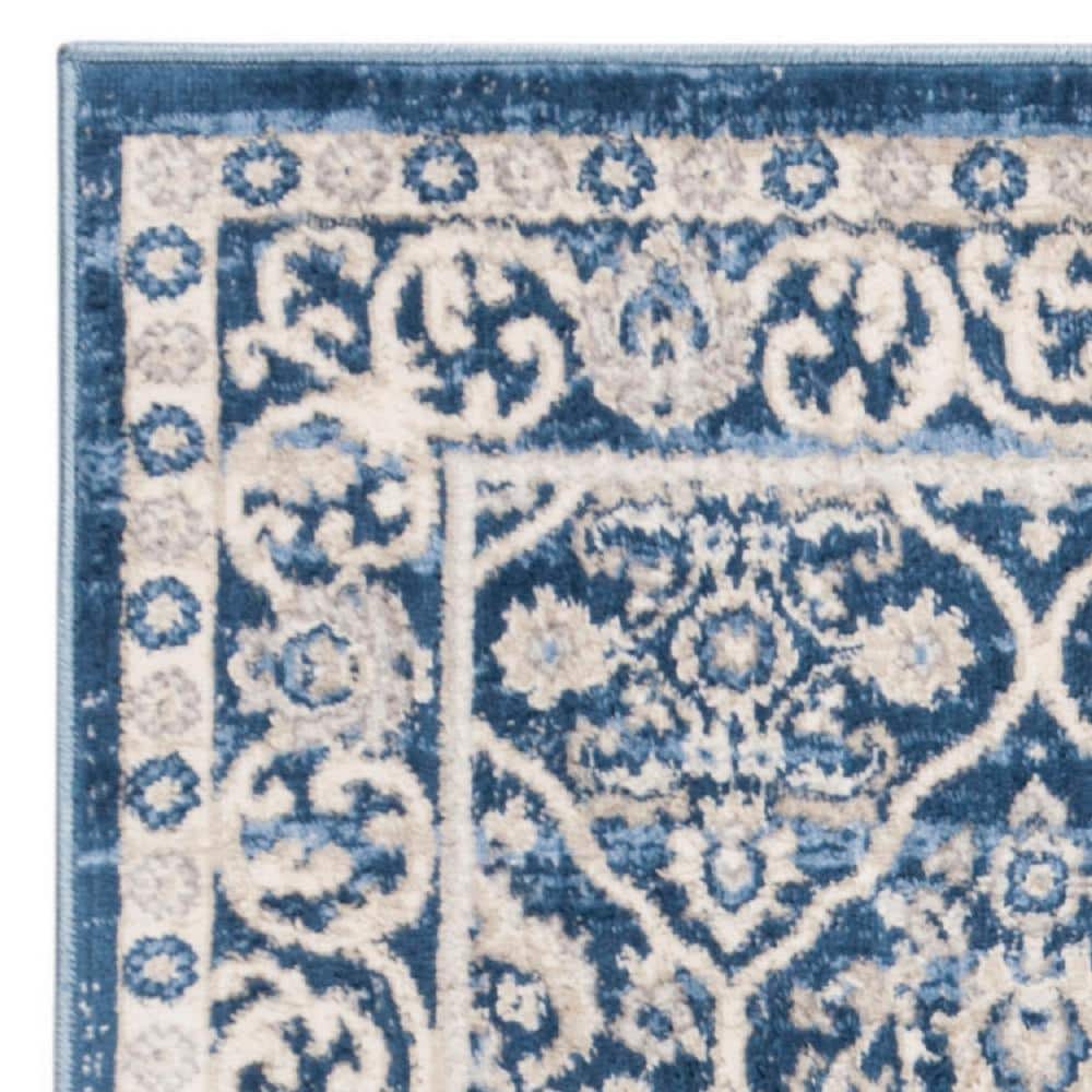 Elegant Gray 36"x4" Synthetic Easy-Care Rectangular Accent Rug