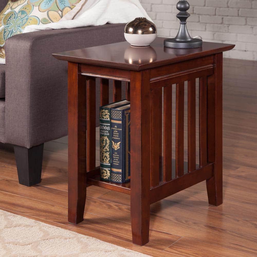 AFI Mission Walnut Chair Side Table AH13204 - The Home Depot