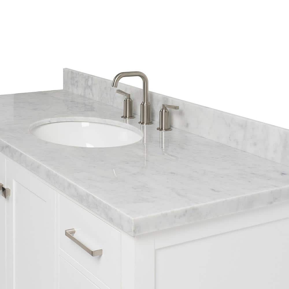 Cambridge 55" White Marble Top Single Basin Vanity