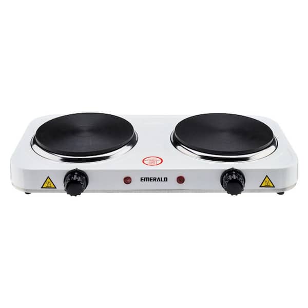 2-Burner 5.5 in. White Electric Hot Plate