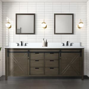 Marsyas 84 in W x 22 in D Rustic Brown Double Bath Vanity without Top