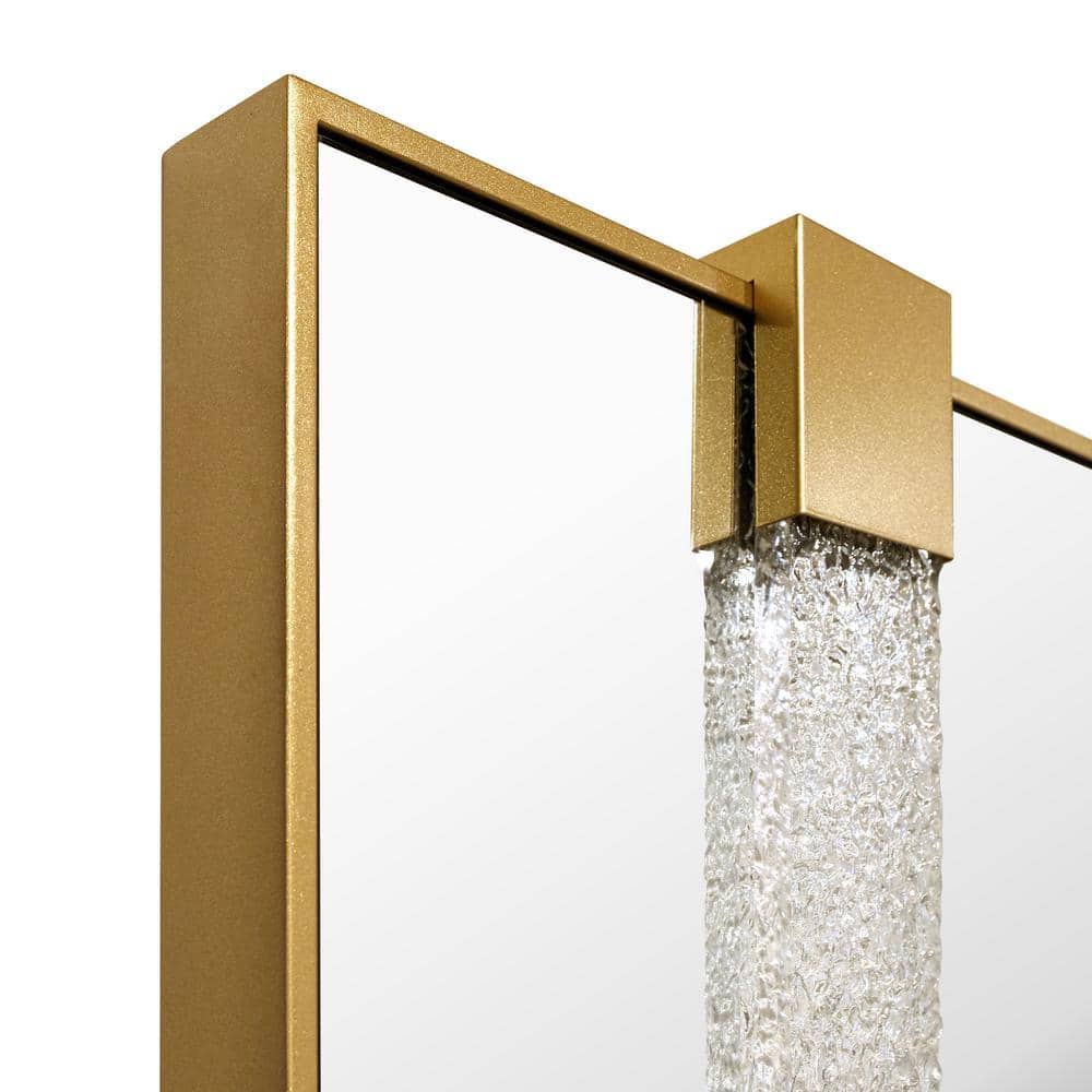 Gleaming Horizon 40"x80" Silver Mirror with Gold Iron Frame