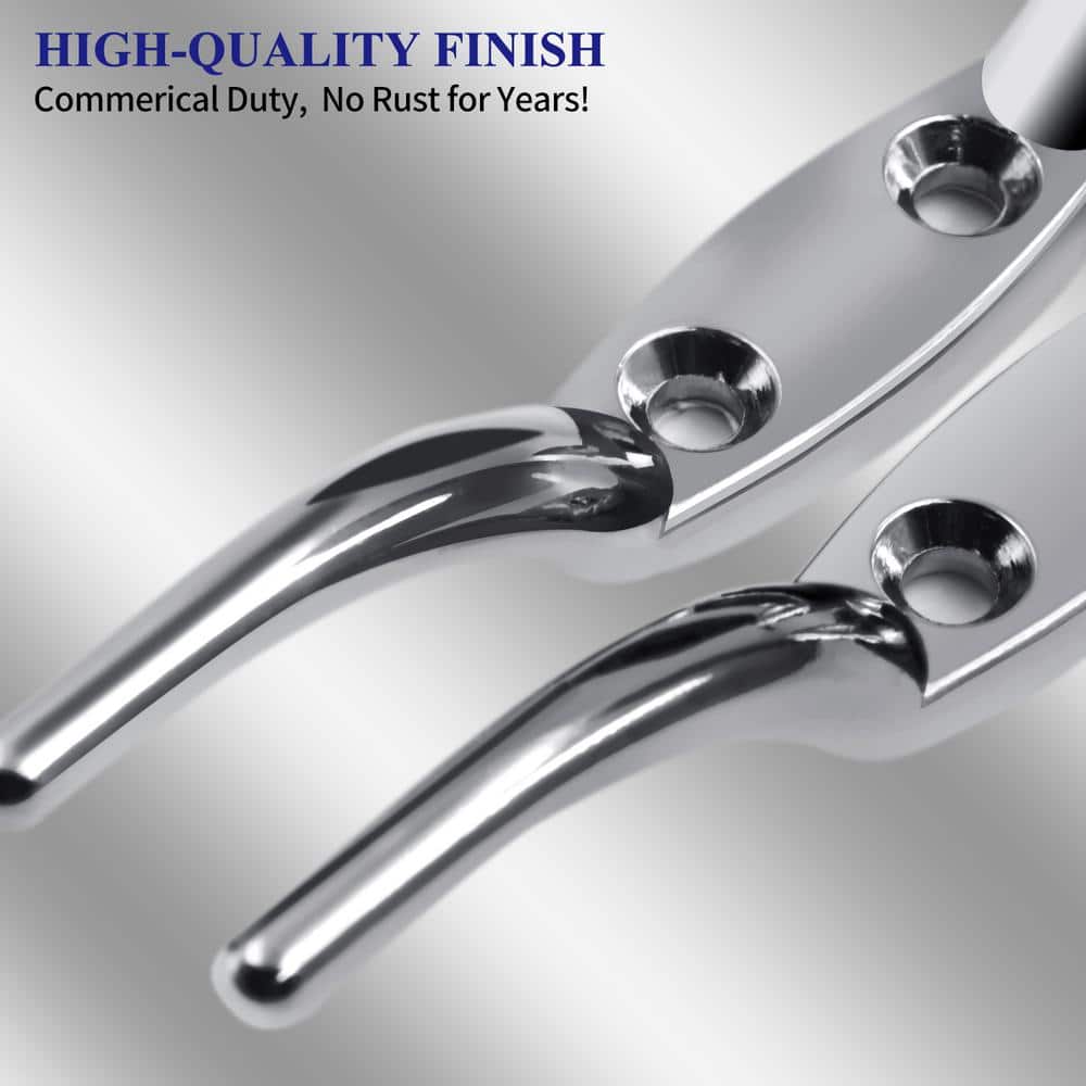 Silver Zinc Alloy Flagpole Cleat Hook Set with Screws