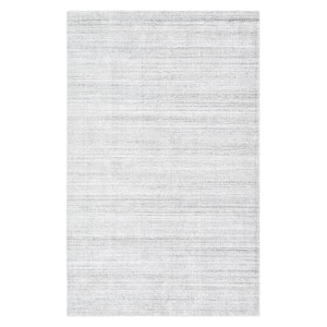 Halsey Contemporary Solid Ivory 8 ft. x 10 ft. Hand Loomed Area Rug