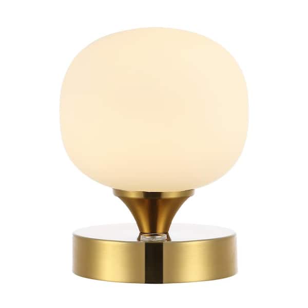 Owen 6.13 in. Brass Gold/White Modern Minimalist Iron Rechargeable Integrated LED Table Lamp