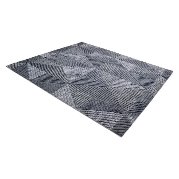 Erie Contemporary Gray 8 ft. x 10 ft. Handmade Area Rug
