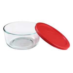 Simply Store 16-Piece Round Glass Storage Set with Red Lids