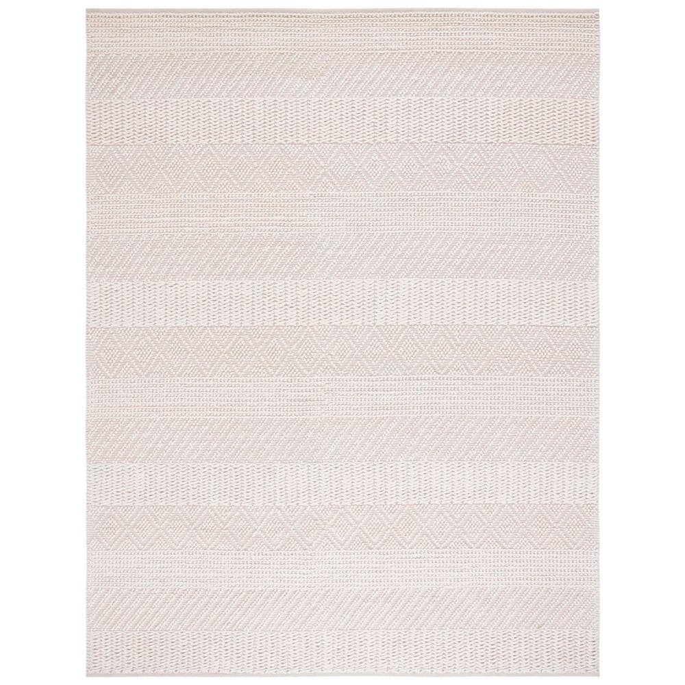 SAFAVIEH Natura 8 ft. x 10 ft. Ivory Diamond Geometric Striped Area Rug ...