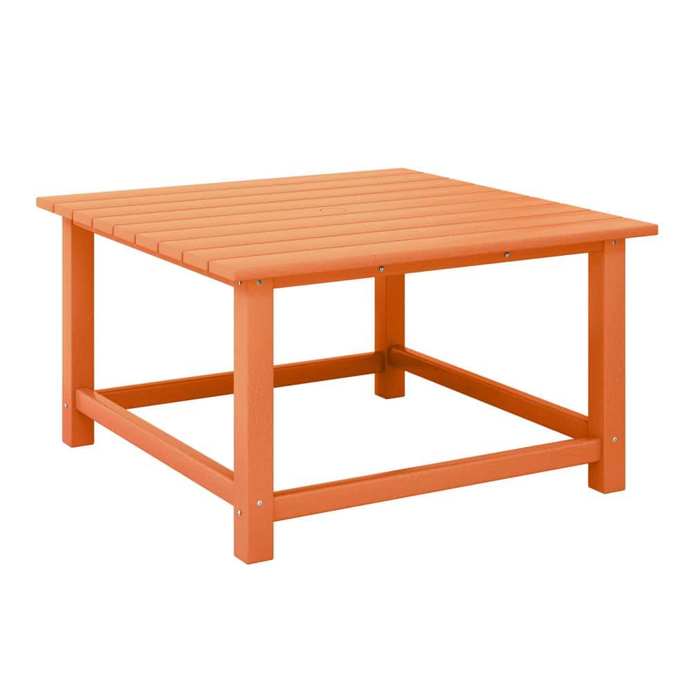 Laguna Outdoor Patio All Weather 31 in. Square HDPE Plastic Conversation Coffee Table in Orange price history on PriceWatchPro