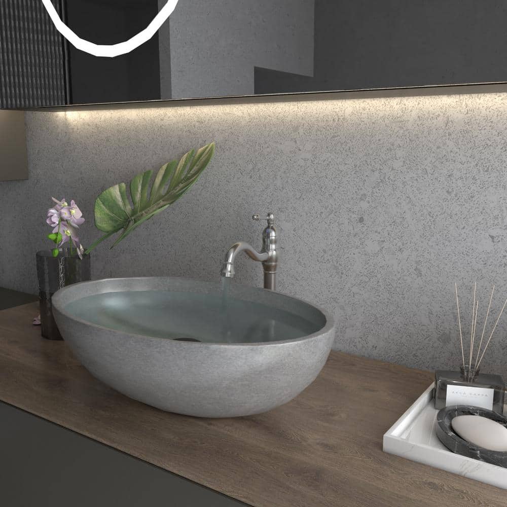Brushed Nickel Single Handle Vessel Bathroom Faucet with Pop-Up Drain