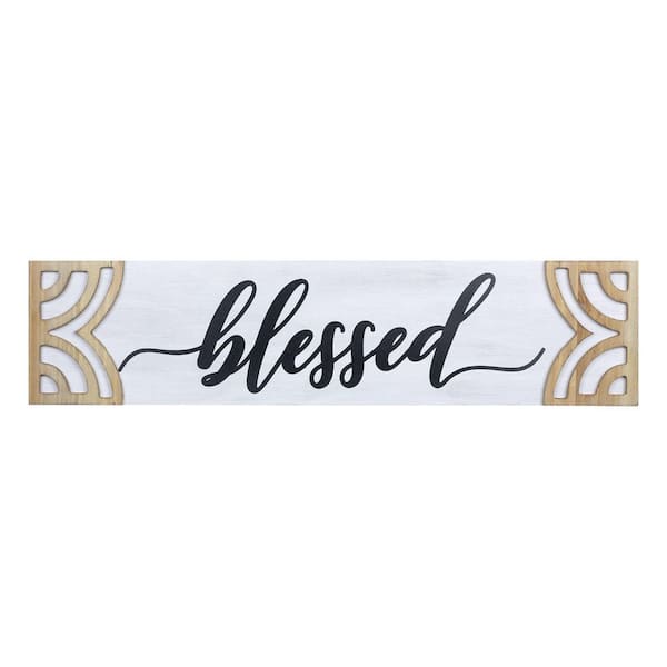 HomeRoots Victoria Blessed MDF Decorative Sign