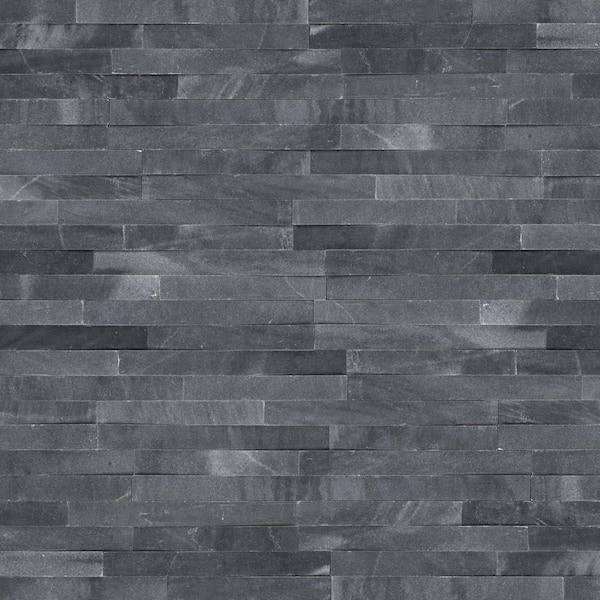 Cosmic Black 3D Ledger Panel 6 in. x 24 in. Honed Marble Wall Tile (48 cases/192 sq. ft./Pallet)