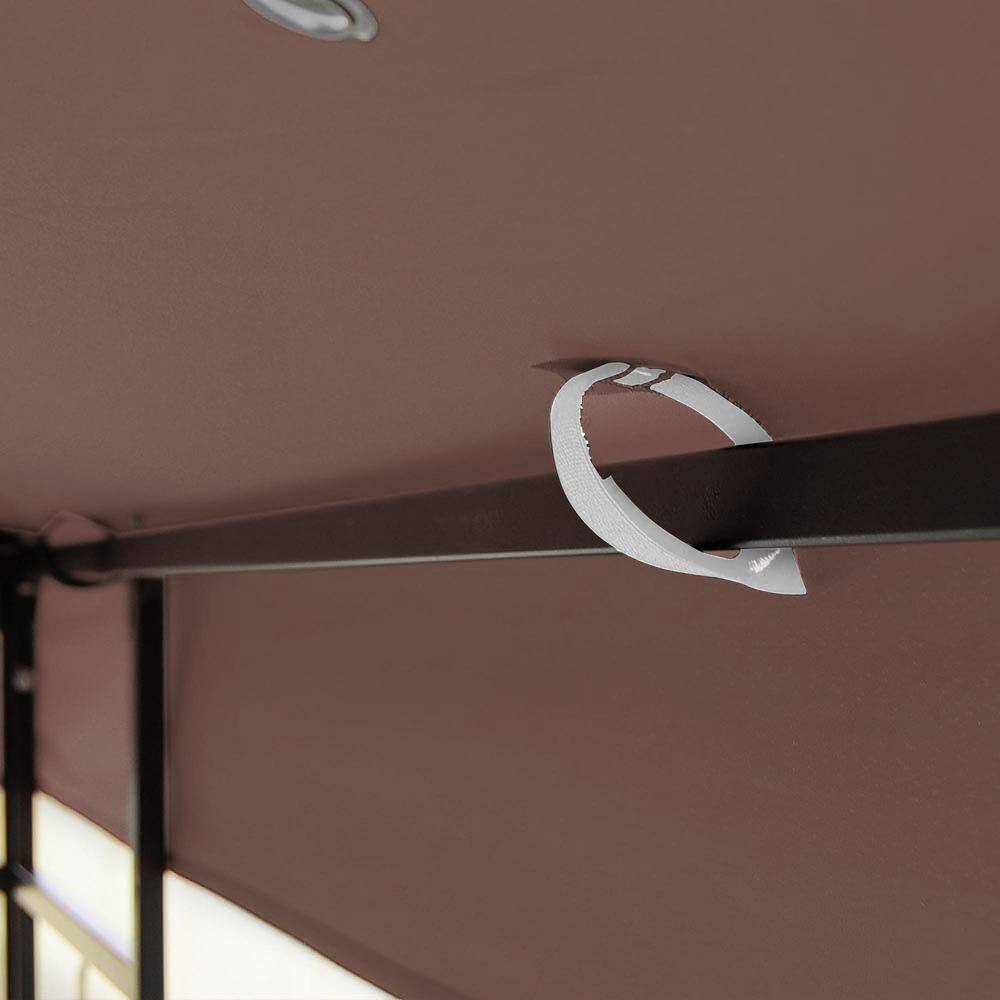 Brown 10x10 Ft Outdoor Patio Gazebo Replacement Canopy Roof