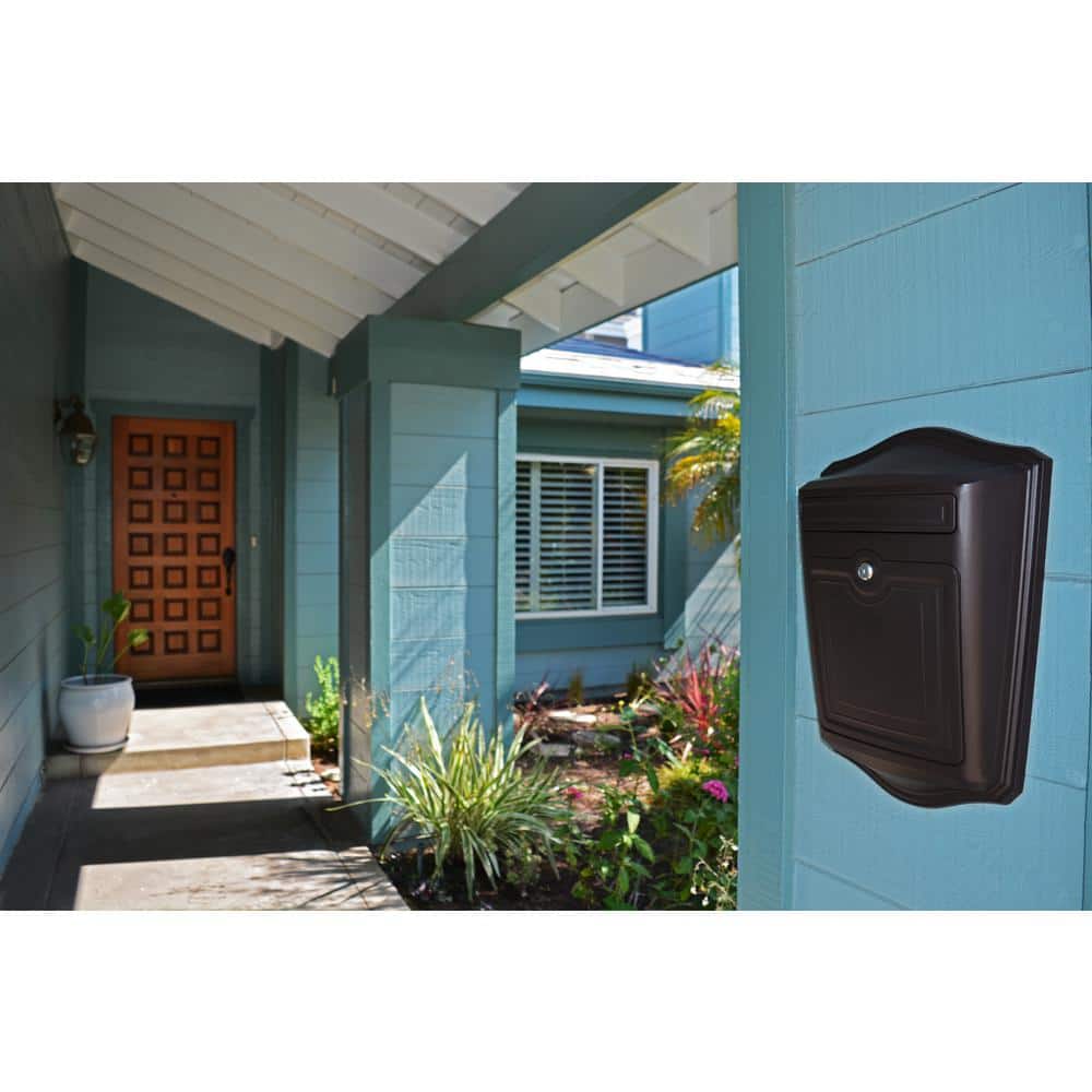 Medium Oil Rubbed Bronze Aluminum Locking Wall Mount Mailbox