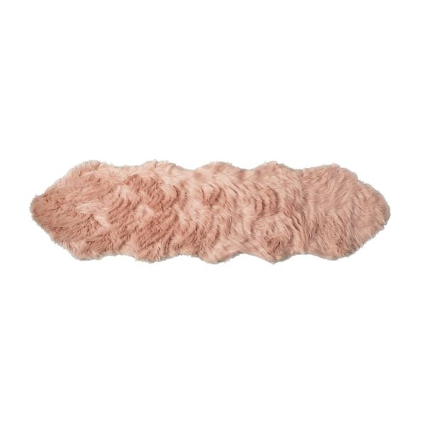 Luxe Faux Fur Gordon Dusty Rose 2'x6' Double Faux SheepskinArea Rug