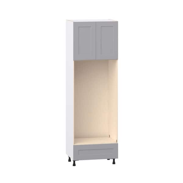 Roseland 30 in. W x 24 in. D x 94.5 in. H Assembled Shaker Double Oven Kitchen Cabinet in Slate Gray with Drawer