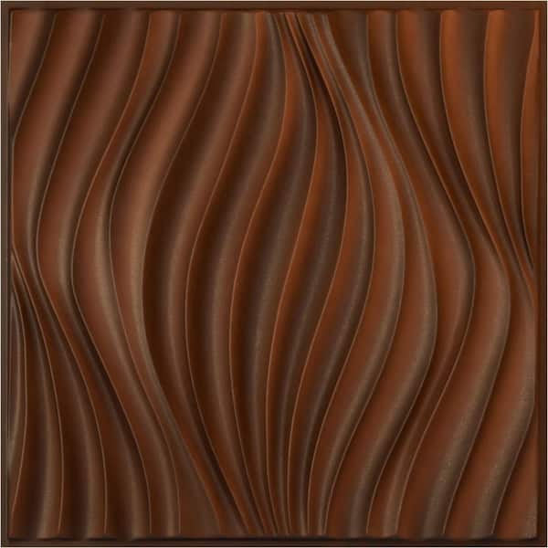 Ekena Millwork 19-5/8"W x 19-5/8"H Billow EnduraWall Decorative 3D Wall Panel, Aged Metallic Rust (12-Pack for 32.04 Sq.Ft.)