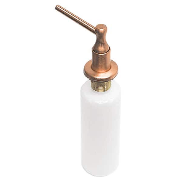 Westbrass Kitchen Sink Deck Mount Liquid Soap/Hand Sanitizer Dispenser with Refillable 12 oz Bottle in Antique Copper