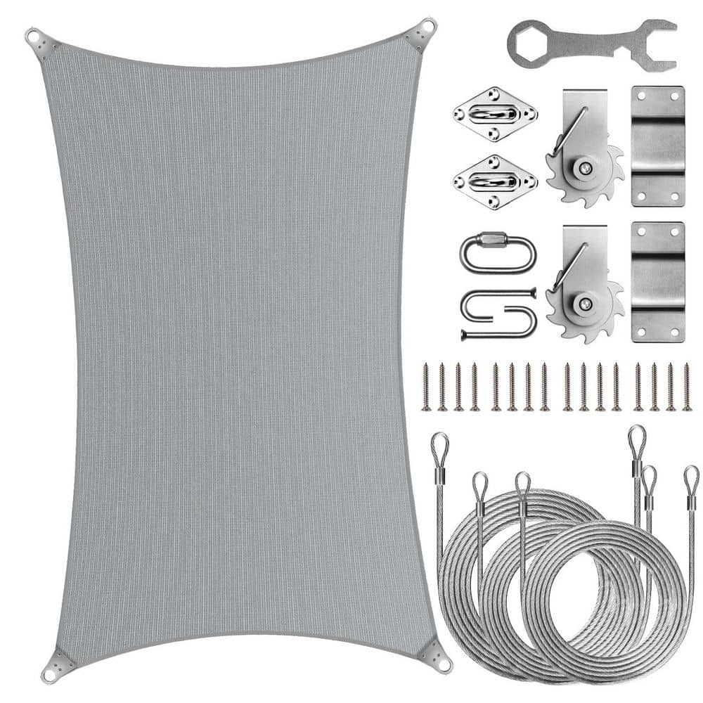Super Ring 20 ft. x 24 ft. Sun Shade Sail with Winch-Grey price history on PriceWatchPro
