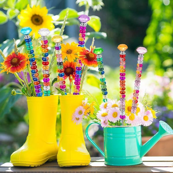 Justincity 9.8 in. Multicolor Plastic Stainless Steel Garden Stake