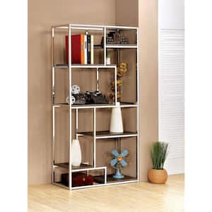 Bowynne 70.25 in. Chrome Steel 6-Shelf Standard Bookcase