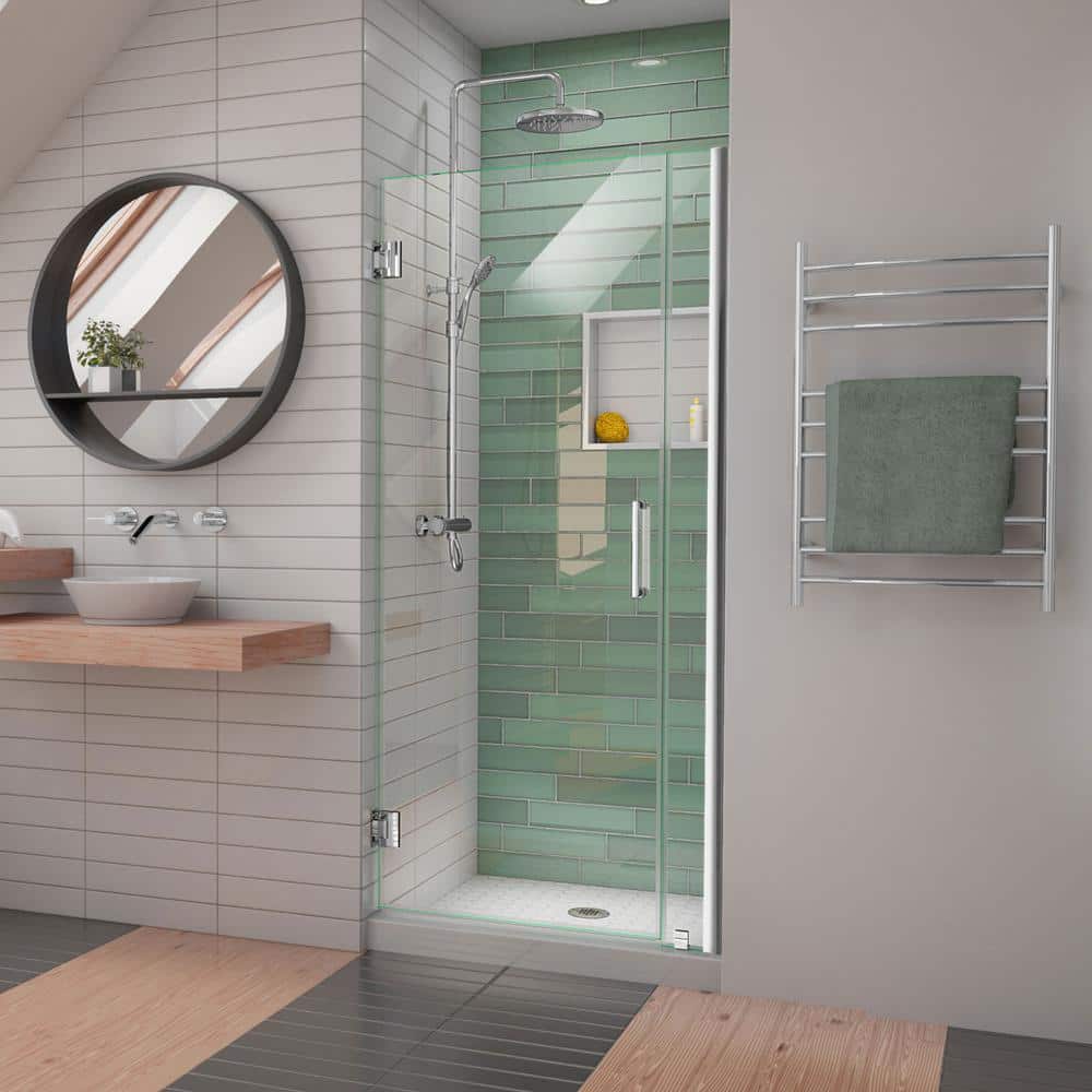 Unidoor-LS 29'' W x 72" H Frameless Hinged Shower Door with ClearMax Technology