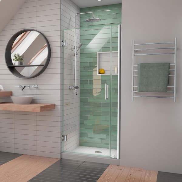 DreamLine Unidoor-LS 31 in. - 32 in. W x 72 in. H Frameless Hinged Shower Door in Chrome