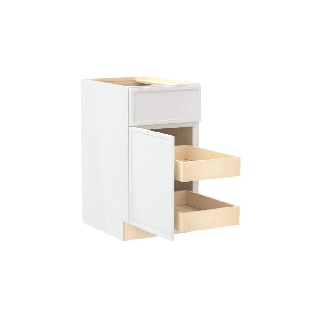 Franklin 18 in. W x 24 in. D x 34.5 in. H Assembled Plywood Base Kitchen Cabinet in Vesper White with 2ROT Soft Close LH