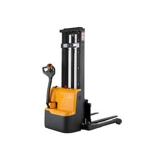 3300 lbs. Fully Powered Walkie Stacker 24/125AH GEL Battery Electric Straddle Stacker 118 in. Lift Height