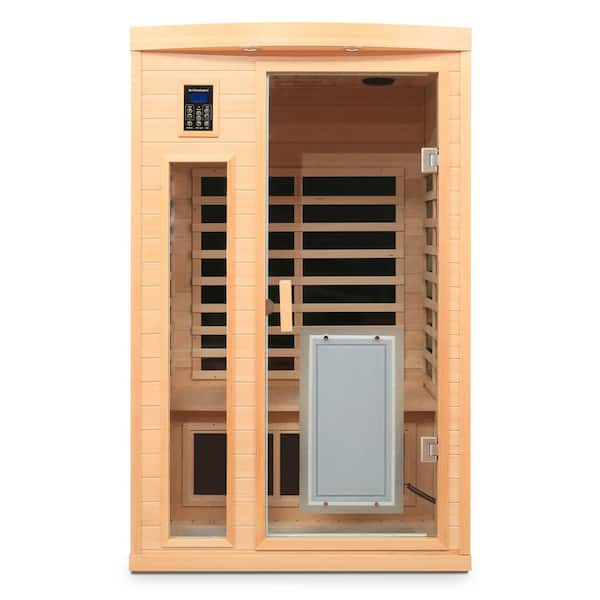 Hemlock 2-Person Far Infrared Sauna with 8-Heating Panels, LCD display, Touch Control, Bluetooth Audio, and LED Lighting